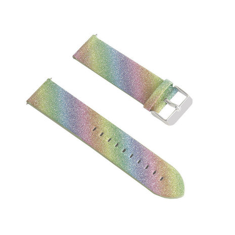 Strap-it® Strap-it Samsung Galaxy Watch 3 45mm leren glitter bandje (regenboog) Strap-it® Strap-it Samsung Galaxy Watch 3 45mm leren glitter bandje (regenboog)