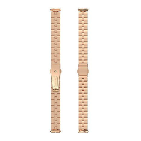 Strap-it® Strap-it Fitbit Luxe stalen band (rosé goud)