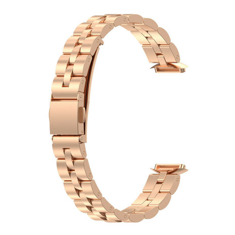 Strap-it® Strap-it Fitbit Luxe stalen band (rosé goud)