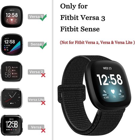 Strap-it® Strap-it Fitbit Versa 3 nylon band (kleurrijk)