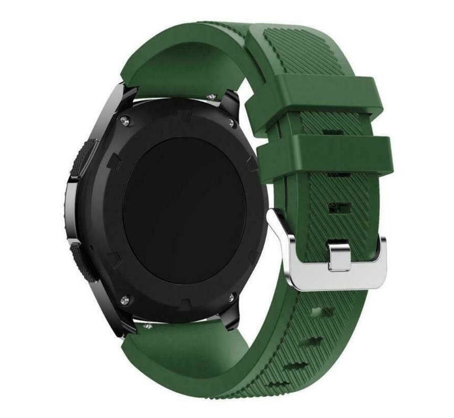 Samsung Galaxy Watch 4 - 44mm siliconen bandje (legergroen) -  Smartwatchbanden.nl
