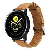 Strap-it® Samsung Galaxy Watch active leren bandje (bruin)