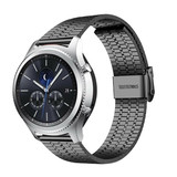 Strap-it® Samsung Gear S3 roestvrij stalen band (zwart)