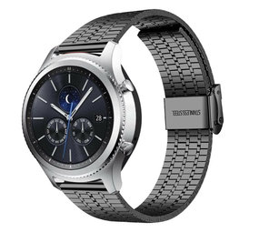 Strap-it® Samsung Gear S3 roestvrij stalen band (zwart)