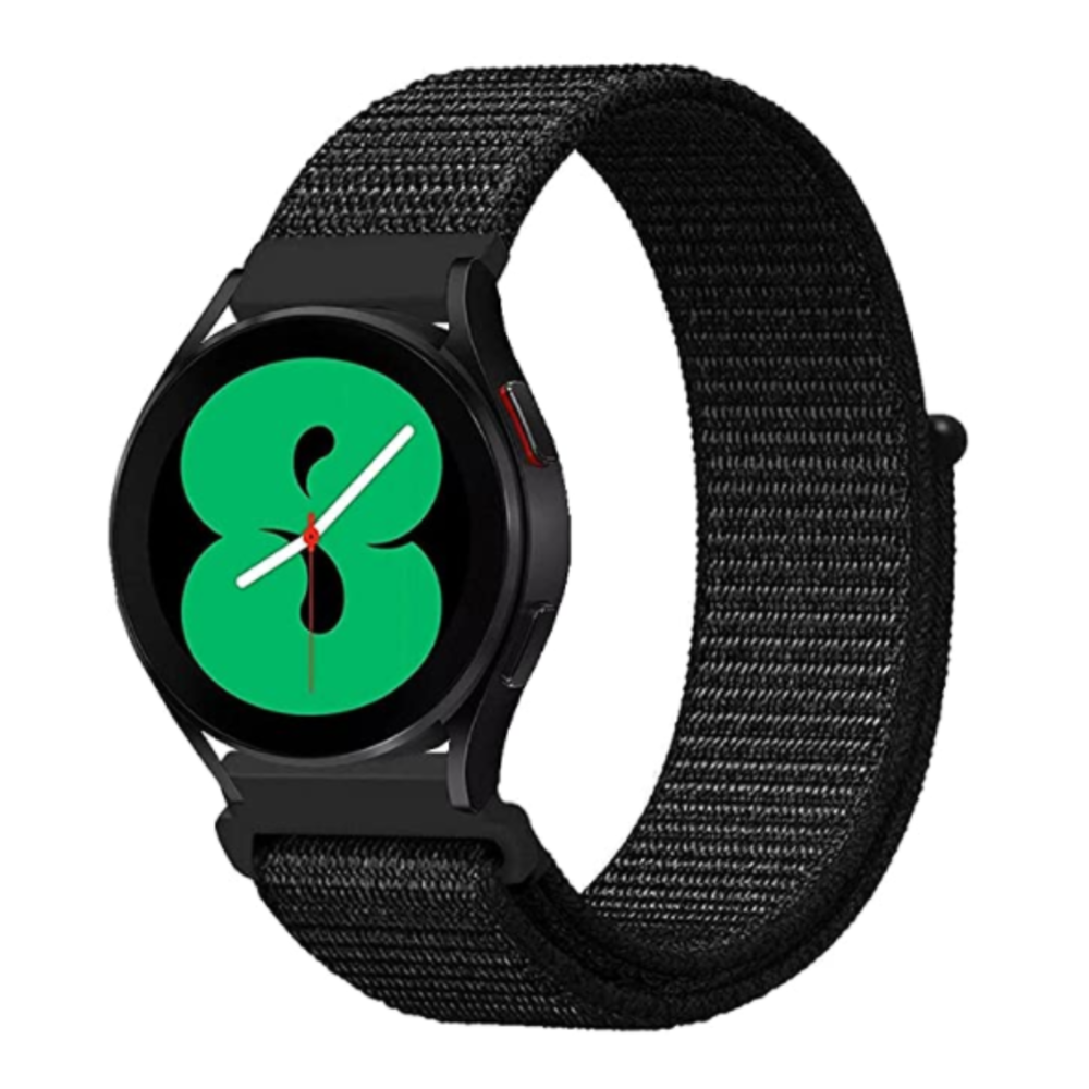 Samsung Galaxy Watch 4 40mm nylon band (zwart) Smartwatchbanden.nl
