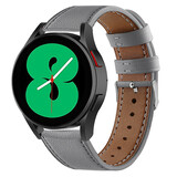 Strap-it® Samsung Galaxy Watch 4 - 40mm leren bandje (grijs)