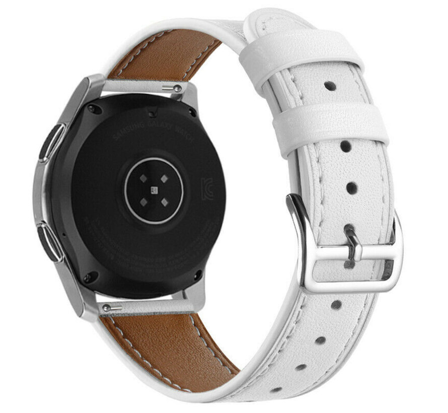 Samsung Galaxy Watch 4 - 40mm leren bandje (wit) - Smartwatchbanden.nl