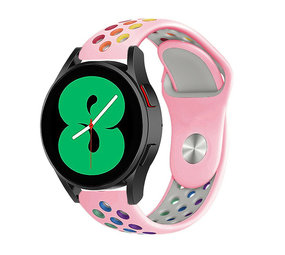 Strap-it® Samsung Galaxy Watch 4 - 40mm sport band (roze/kleurrijk)