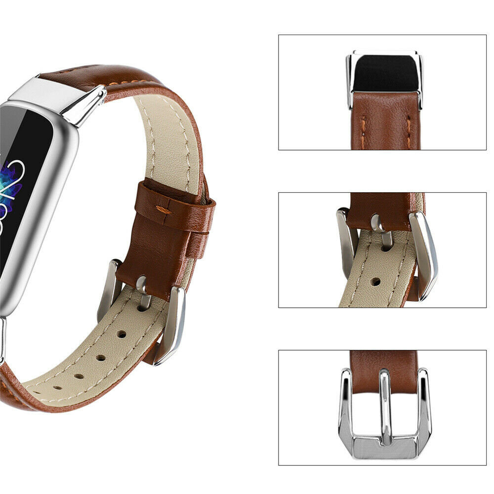 Strap-it® Strap-it Fitbit Luxe leren bandje (bruin)