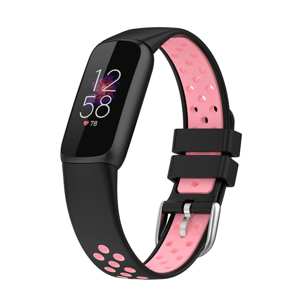 Zo snel als een flits gebaar Verlichting Fitbit Luxe sport band (zwart/roze) - Smartwatchbanden.nl