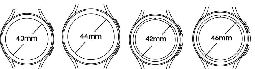 Maten Samsung Galaxy Watch 4 en 4 Classic