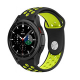 Strap-it® Samsung Galaxy Watch 4 Classic 42mm sport band (zwart/geel) Strap-it® Samsung Galaxy Watch 4 Classic 42mm sport band (zwart/geel)