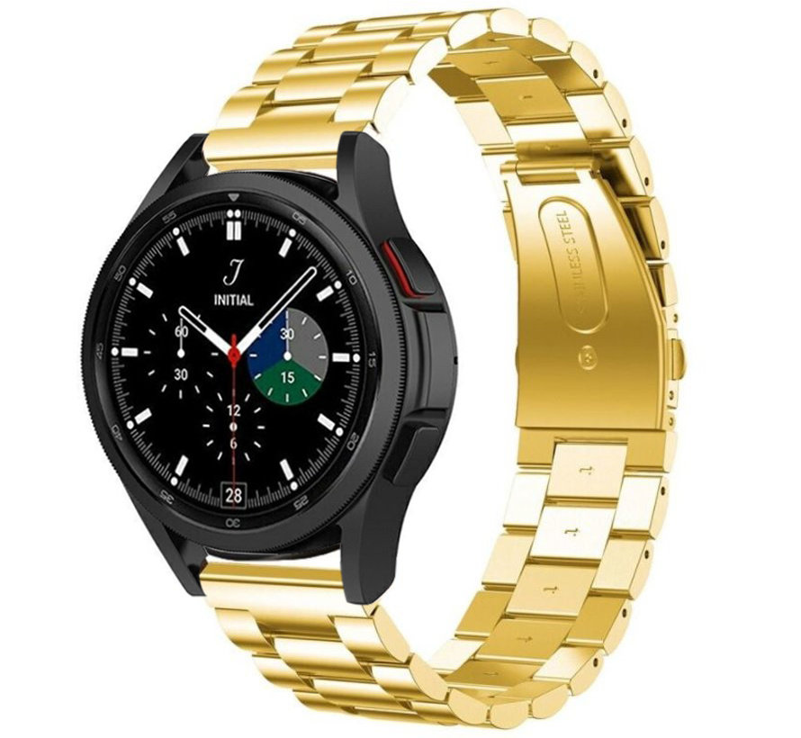 wasmiddel Snor Binnen Samsung Galaxy Watch 4 Classic stalen band (goud) - Smartwatchbanden.nl
