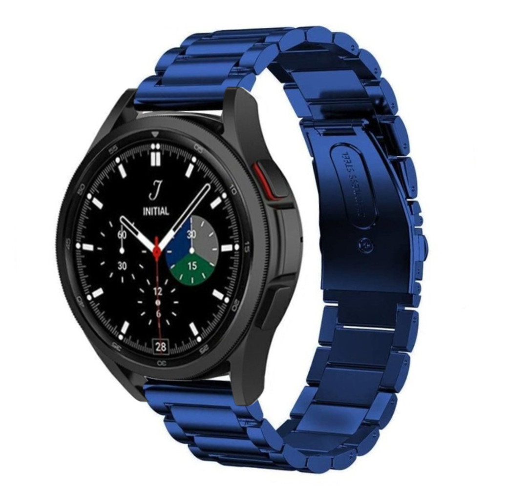 Samsung Galaxy Watch 4 Classic stalen band (blauw) Smartwatchbanden.nl