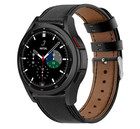 Strap-it® Strap-it Samsung Galaxy Watch 4 Classic 42mm leren bandje (strak-zwart)