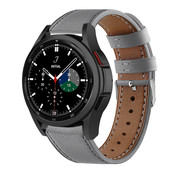Strap-it® Samsung Galaxy Watch 4 Classic 42mm leren bandje (grijs)