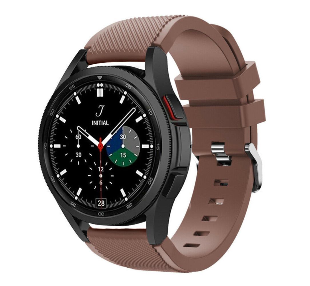 Strap-it® Strap-it Samsung Galaxy Watch 4 Classic 46mm siliconen bandje (koffiebruin) Strap-it® Strap-it Samsung Galaxy Watch 4 Classic 46mm siliconen bandje (koffiebruin)
