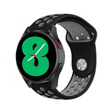 Strap-it® Samsung Galaxy Watch 4 - 44mm sport band (zwart/grijs) Strap-it® Samsung Galaxy Watch 4 - 44mm sport band (zwart/grijs)