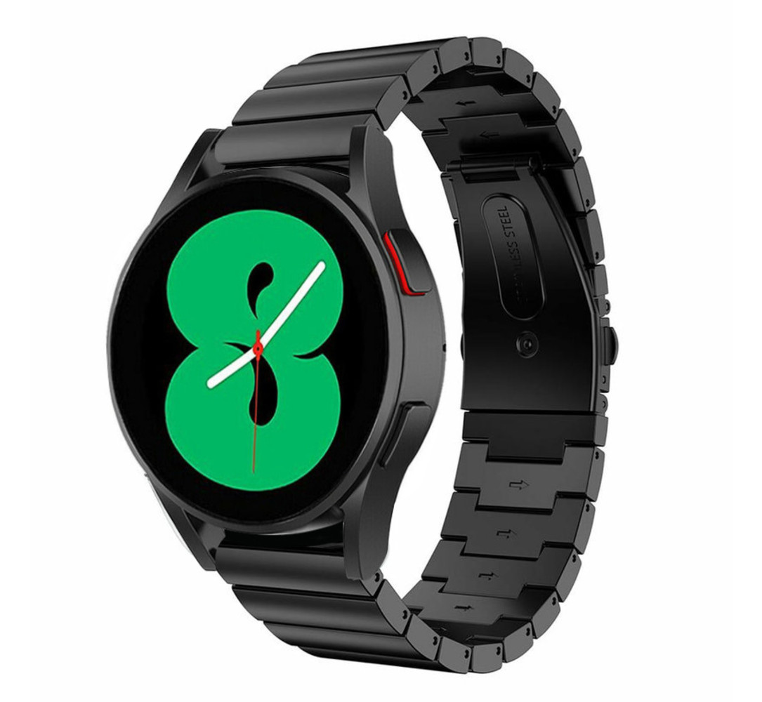 Wrak Kosten mixer Samsung Galaxy Watch 4 luxe metalen bandje (zwart) - Smartwatchbanden.nl