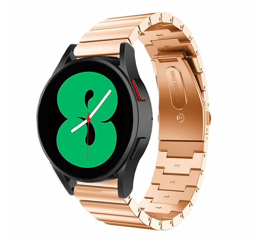 Samsung Galaxy Watch 4 luxe metalen bandje (rosé goud) - Smartwatchbanden.nl