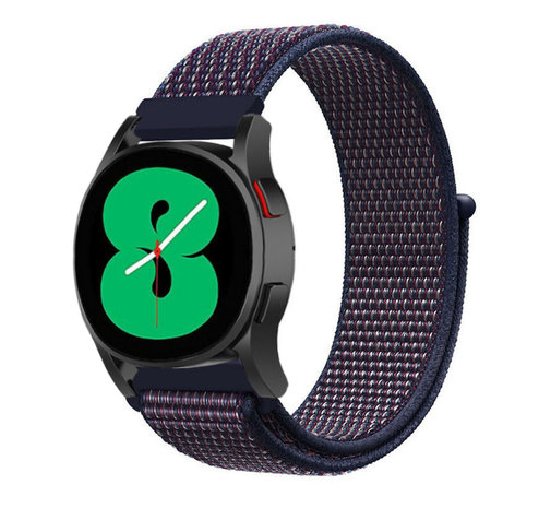 Strap-it® Strap-it Samsung Galaxy Watch 4 - 40mm nylon band (paars/blauw) Strap-it® Strap-it Samsung Galaxy Watch 4 - 40mm nylon band (paars/blauw)