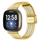 Strap-it® Strap-it Fitbit Versa 3 roestvrij stalen band (goud)