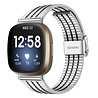 Strap-it® Strap-it Fitbit Sense roestvrij stalen band (zilver/zwart) Strap-it® Strap-it Fitbit Sense roestvrij stalen band (zilver/zwart)