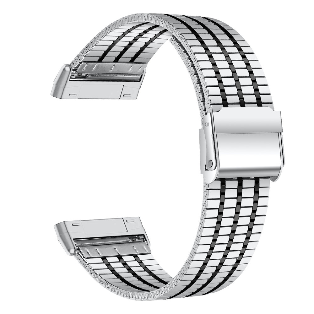 Strap-it® Strap-it Fitbit Sense roestvrij stalen band (zilver/zwart)