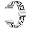 Strap-it® Strap-it Fitbit Sense roestvrij stalen band (zilver/zwart) Strap-it® Strap-it Fitbit Sense roestvrij stalen band (zilver/zwart)