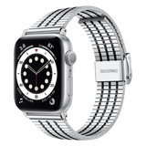 Strap-it® Apple Watch roestvrij stalen band (zilver/zwart)