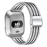 Strap-it® Strap-it Fitbit Versa roestvrij stalen bandje (zilver/zwart) Strap-it® Strap-it Fitbit Versa roestvrij stalen bandje (zilver/zwart)