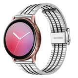 Strap-it® Samsung Galaxy Watch Active roestvrij stalen band (zilver/zwart)
