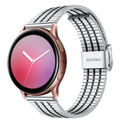 Strap-it® Samsung Galaxy Watch Active roestvrij stalen band (zilver/zwart)