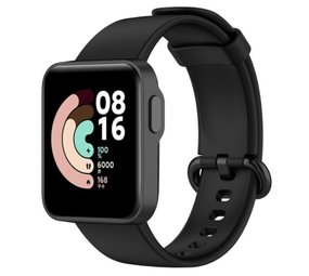 Strap-it® Xiaomi Mi Watch Lite siliconen bandje (zwart)