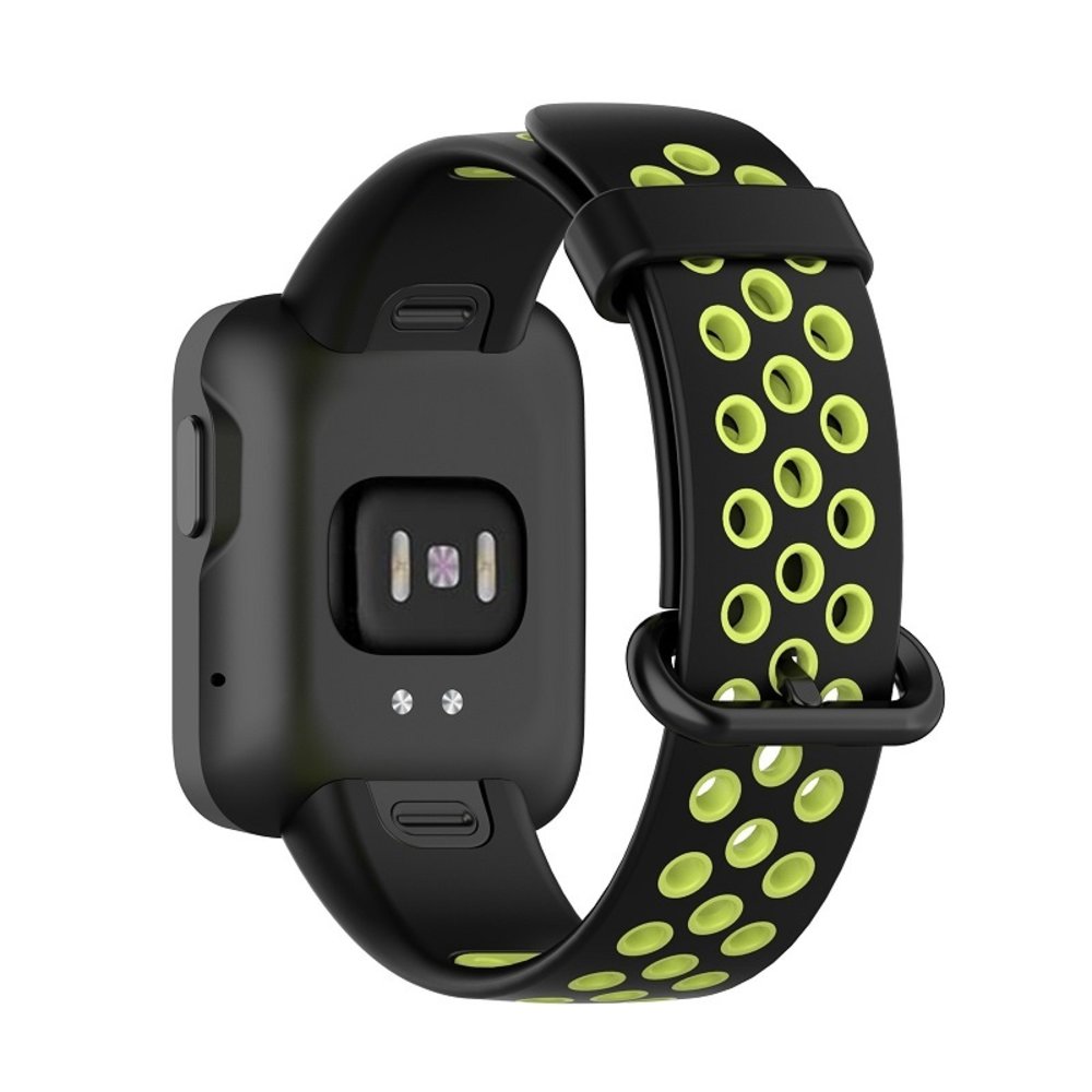 Strap-it® Strap-it Xiaomi Mi Watch Lite sport bandje (zwart/groen)