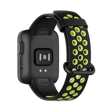 Strap-it® Strap-it Xiaomi Mi Watch Lite sport bandje (zwart/groen)