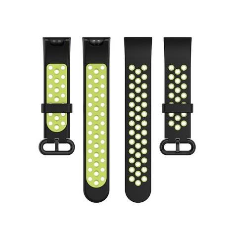 Strap-it® Strap-it Xiaomi Mi Watch Lite sport bandje (zwart/groen)