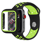 Strap-it® Strap-it Apple Watch sport band + TPU case (zwart/geel)