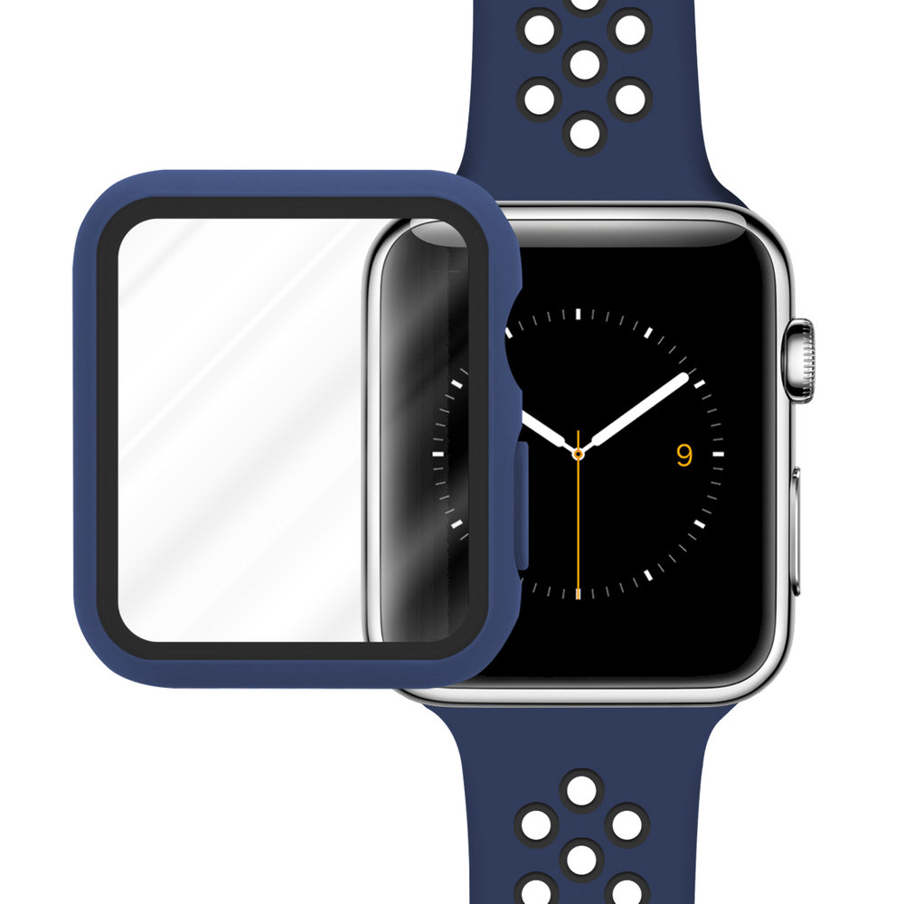 Strap-it® Strap-it Apple Watch sport band + TPU case (blauw/zwart)