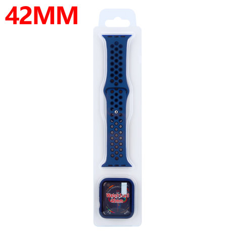 Strap-it® Strap-it Apple Watch sport band + TPU case (blauw/zwart)