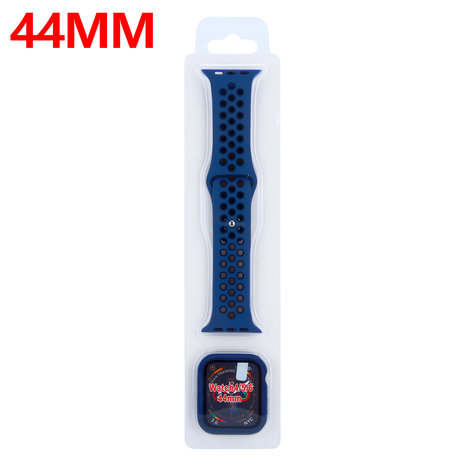 Strap-it® Strap-it Apple Watch sport band + TPU case (blauw/zwart)