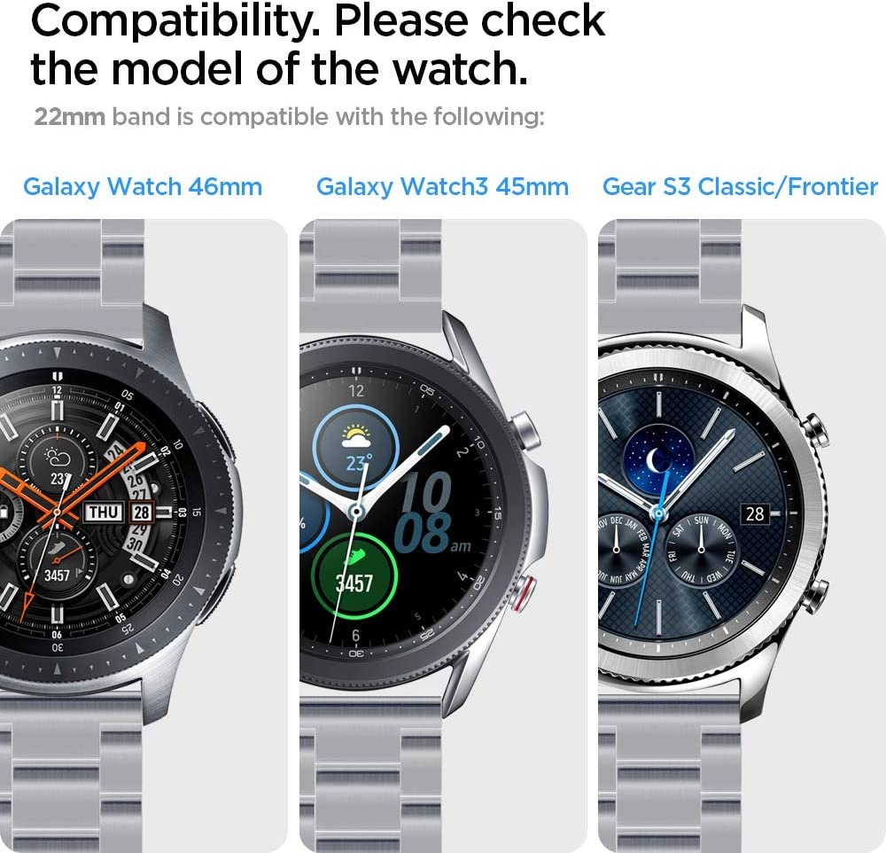 Samsung Galaxy Watch 3 45mm Jubilee stalen band (zwart/zilver) -  Smartwatchbanden.nl