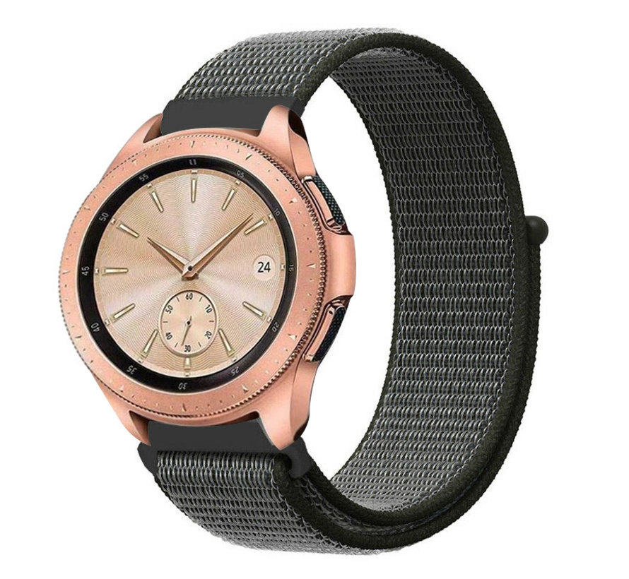 Samsung Galaxy Watch 42mm nylon band (groen) - Smartwatchbanden.nl