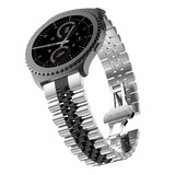 Strap-it® Samsung Galaxy Watch 42mm Jubilee stalen band (zilver/zwart)