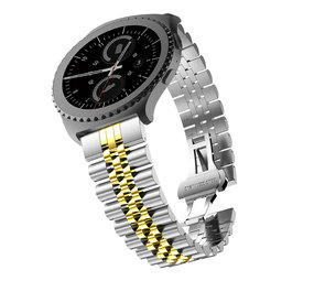 Strap-it® Samsung Galaxy Watch 42mm Jubilee stalen band (zilver/goud) Strap-it® Samsung Galaxy Watch 42mm Jubilee stalen band (zilver/goud)