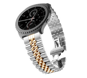 Strap-it® Samsung Galaxy Watch 42mm Jubilee stalen band (zilver/rosé goud)