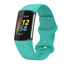Strap-it® Fitbit Charge 5 siliconen bandje (aqua)