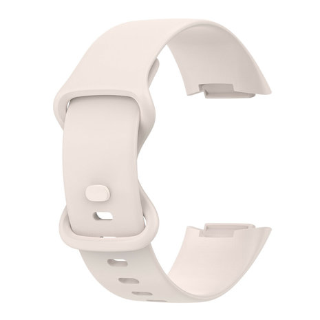 Strap-it® Strap-it Fitbit Charge 5 siliconen bandje (zand wit)