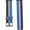 Strap-it® Strap-it Fitbit Sense geweven nylon gesp band (zwart-wit-blauw) Strap-it® Strap-it Fitbit Sense geweven nylon gesp band (zwart-wit-blauw)