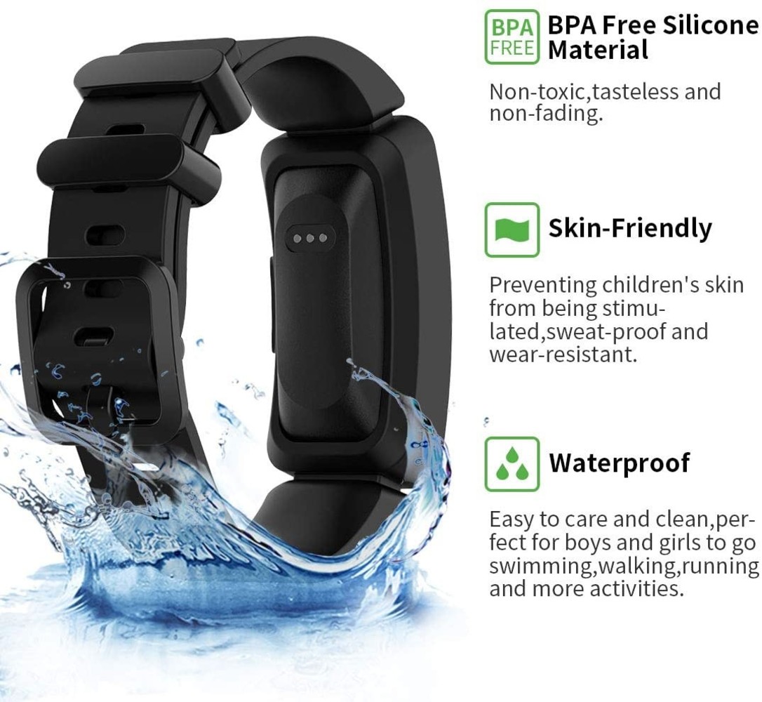 Strap-it® Strap-it Fitbit Ace 2 siliconen bandje (zwart)